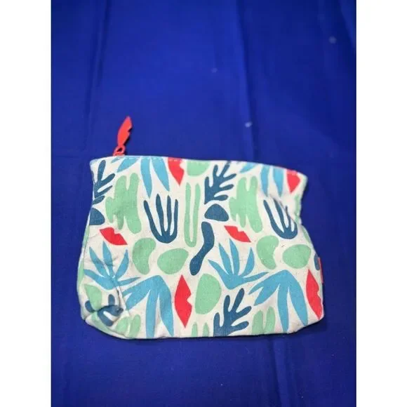 ipsy Coral-Red Printed Cosmetic Pouch