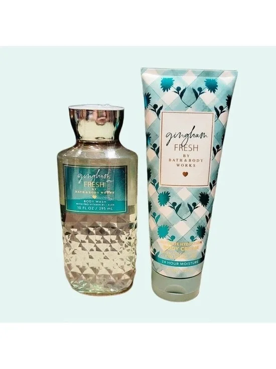 GINGHAM FRESH BATH & BODY SET: BODY WASH & BODY CREAM