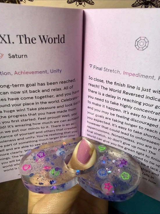 Clear Purple Glitter Heart Book Holder