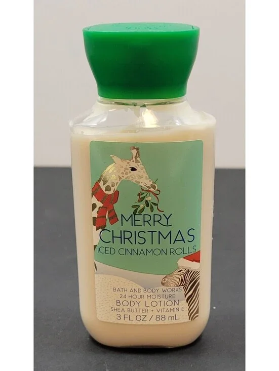 New Bath & Body Works 3 oz Merry Christmas Iced Cinnamon Rolls Body Lotion