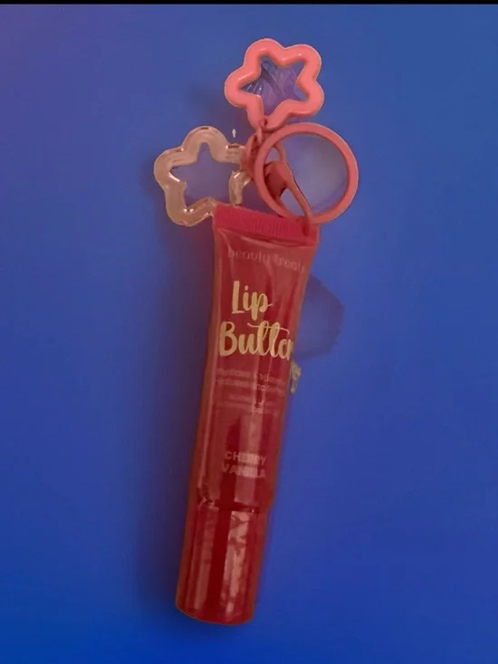 Beautiful Beat Lip Butter Pink Flower Keychain Key Ring, Plastic