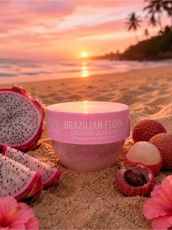 NWT Viral SPA Luxury Brazilian Flora Exfoliating Sugar Scrub Dragonfruit &Lychee