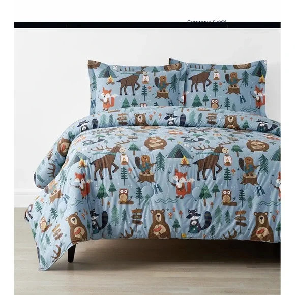 COMPANY KIDS ANIMAL CAMPERS‎ TWIN COMFORTER SET NWT-(COMFORTER WITH 1 SHAM)