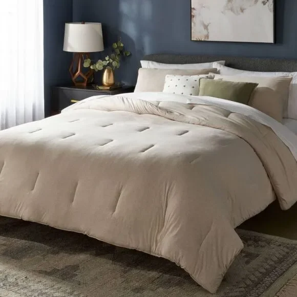 3pc King Jersey Comforter and Sham Set Oatmeal Heather - Threshold