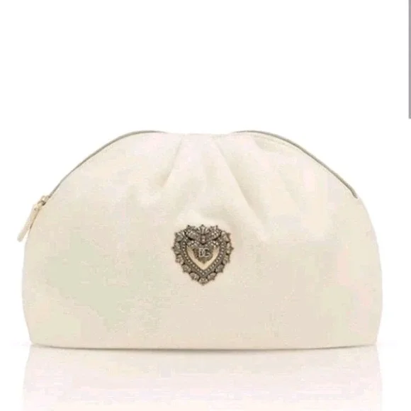Dolce & Gabbana Ivory Cream Devotion Sacred Heart Cosmetic Bag / Clutch
