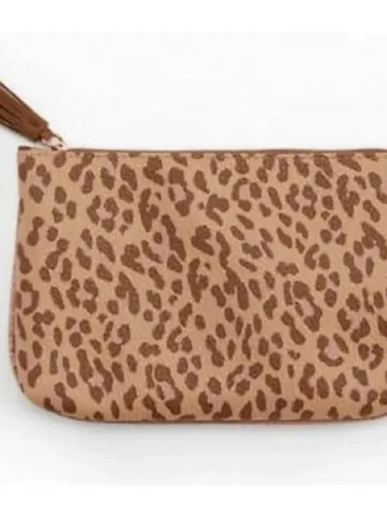 Ipsy Leopard Print makeup bag Clutch - Tan/Brown