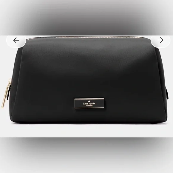 Kate Spade Carter Nylon Cosmetic Pouch Black NWT