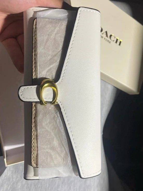 Coach White Leather Wallet with Gold