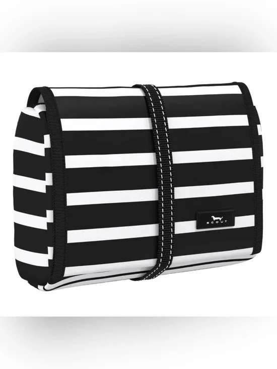 SCOUT Beauty Burrito Hanging Toiletry Bag Black and White