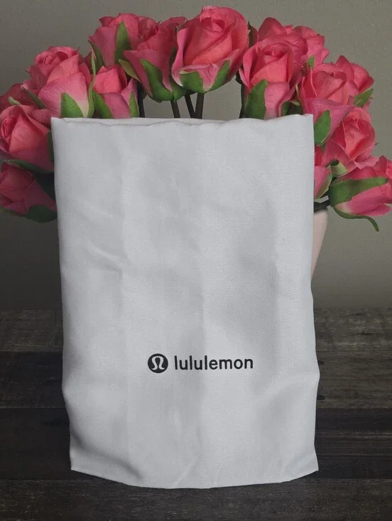lululemon athletica White Drawstring Dust Bag with Logo