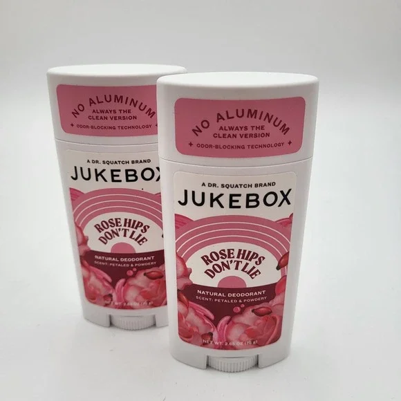 Set of 2 Jukebox Rose‎ Hips Don't Lie Aluminum Free Womens Deodorant 2.65oz