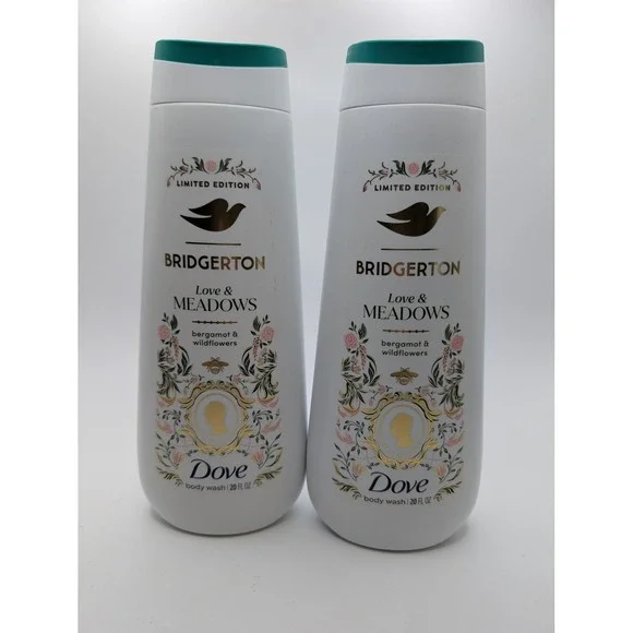 Dove Bridgerton Love & Meadows Body‎ Wash 20oz Bergamot Wildflowers 2 Pack NEW