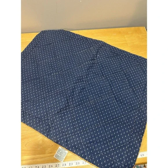 Vtg Laura Ashley Blue Nutmeg Quilted Comforter‎ Sham Standard