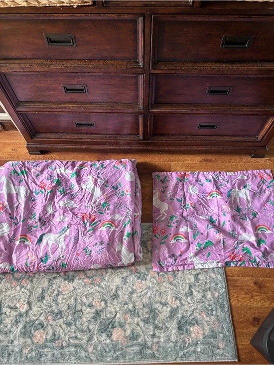 Pillowfort purple unicorn comforter set for twin bed