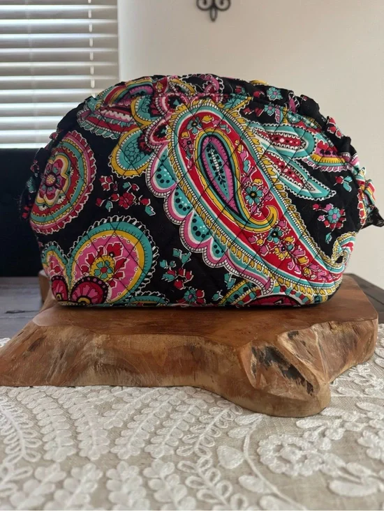 Vera Bradley Quilted Paisley Cosmetic Bag - Black, Pink, Teal, Yellow
