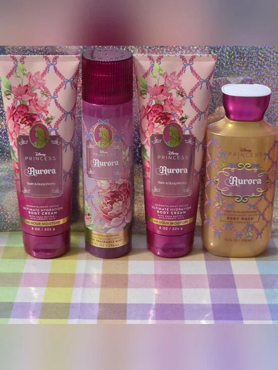 Bath Body Works Disney Sleeping Beauty Princess Aurora 4 Piece Body Care Set NEW