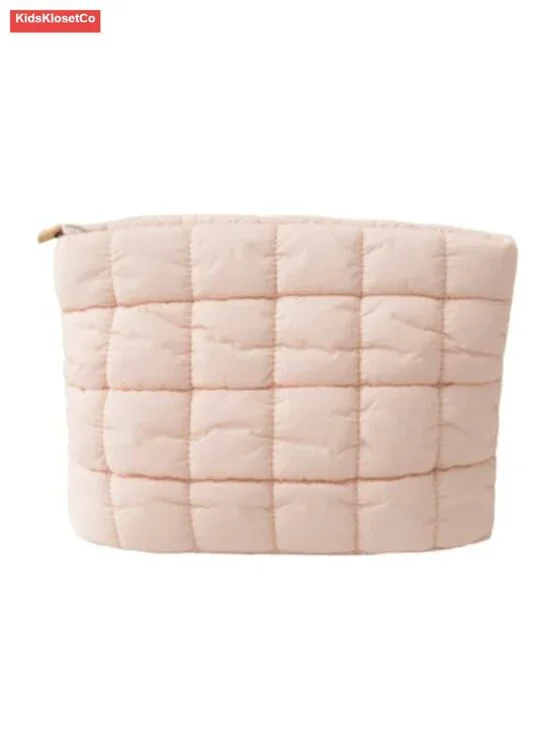 Large Quilted Floral Makeup Bag Travel Cosmetic Organizer Pouch for Women