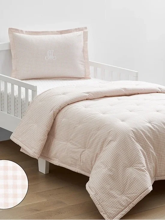 Company store ditsy gingham toddler comforter set