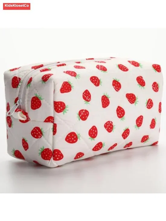 Quilted Cotton Floral Makeup Bag Cosmetic Organizer Pouch