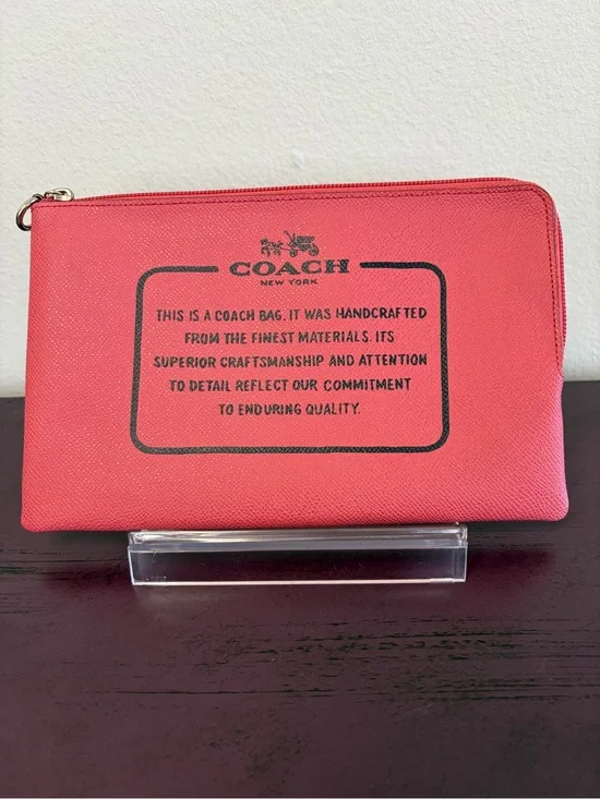 COACH Pink Storypatch Zip Pouch
