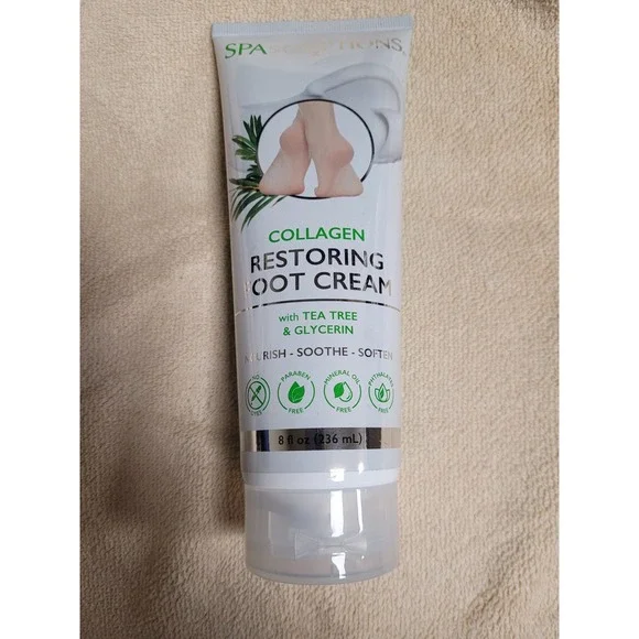 SpaScriptions Collagen‎ Restoring Foot Cream Tea Tree Glycerin 8 fl oz  NEW