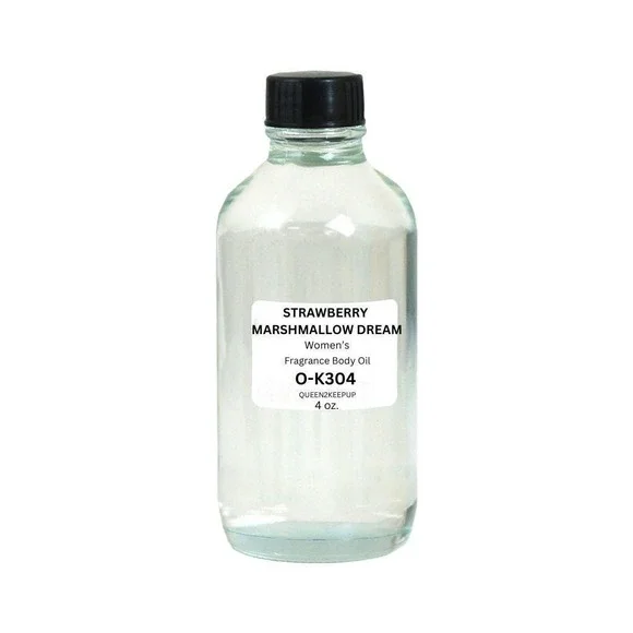 Strawberry Marshmallow Dream (Women) Body Oil 4 oz Fragrance All Natural Scent