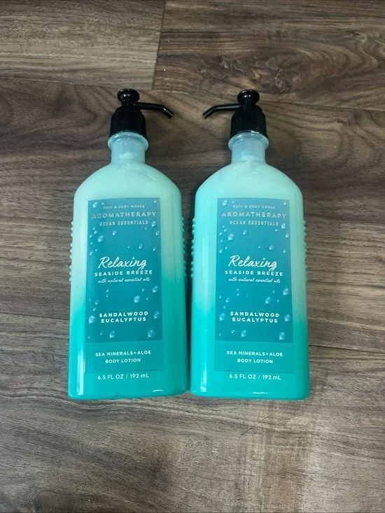 2 Pack Bath & Body Works RELAXING SEASIDE BREEZE Aromatherapy Body Lotion 6.5 oz