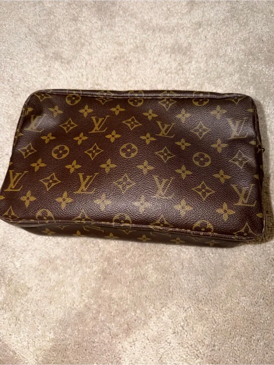 Louis Vuitton Monogram Canvas Toiletry Pouch in Brown and Gold 23
