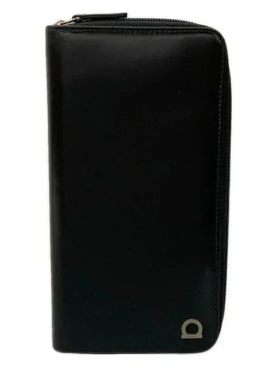 Salvatore Ferragamo Gancini Black Leather Accessory Case