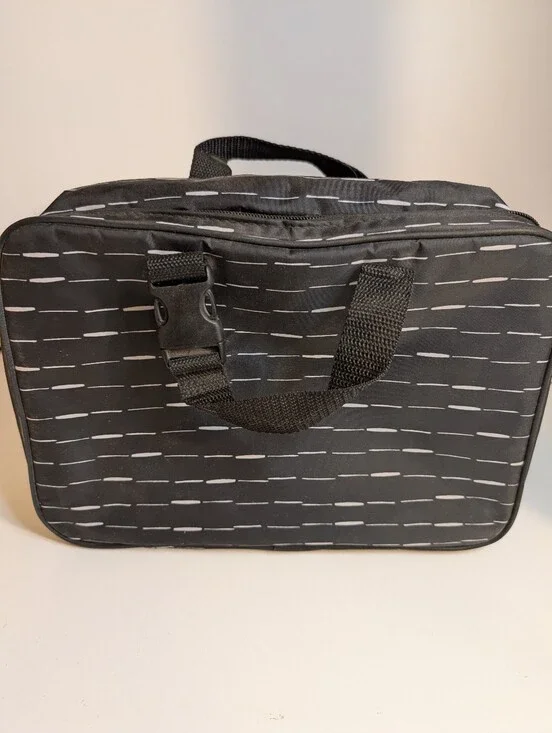 Thirty-One Black White Travel Cosmetic Makeup Organizer Toiletry Bag Case