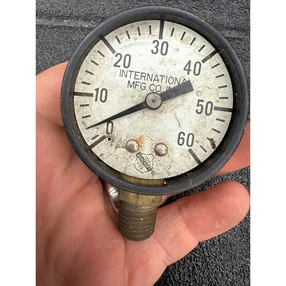 International‎ Mfg Co Ashcroft 0–60 PSI Pressure Gauge Vintage Industrial Tool