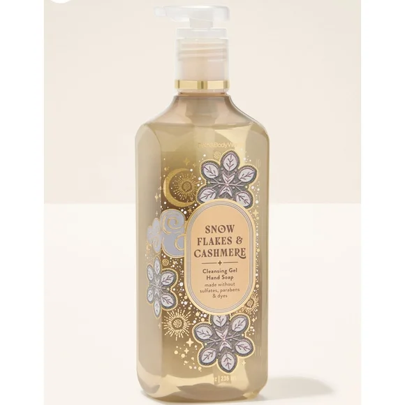 Bath & Body Works Snowflakes & Cashmere Cleansing Gel Hand Soap 8oz NEW RARE