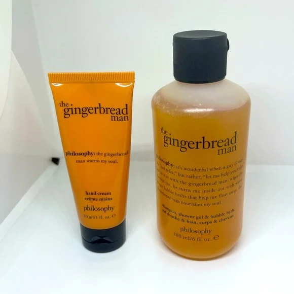 New Philosophy 3 in 1 Shower Gel & Bubble Bath Gingerbread Man 180mL& Hand Cream