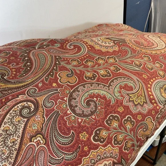 VTG LRL Ralph Lauren Comforter Queen Pirouette Red Paisley Reversible *read*‎
