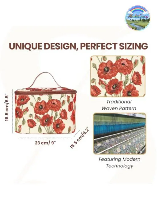 Vintage Style Vanity Makeup Bag with Zip Closure Large Toiletry Case Organizer