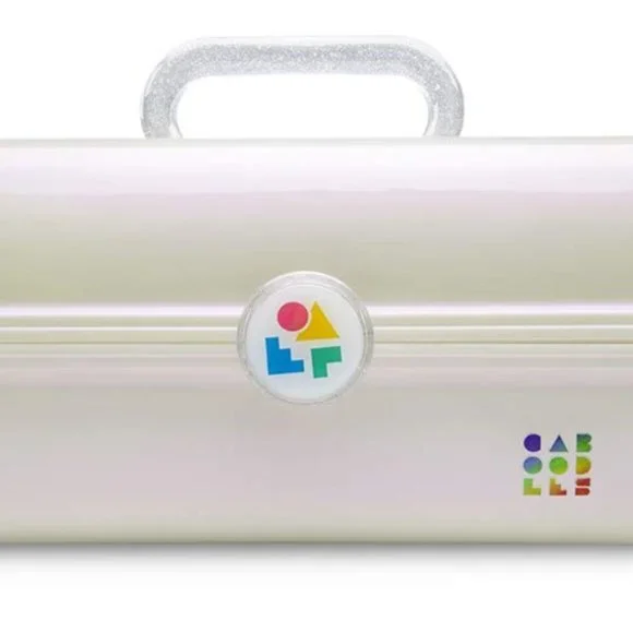 Caboodles On-The-Go Girl Makeup Cosmetic Travel Organizer, White Opal
