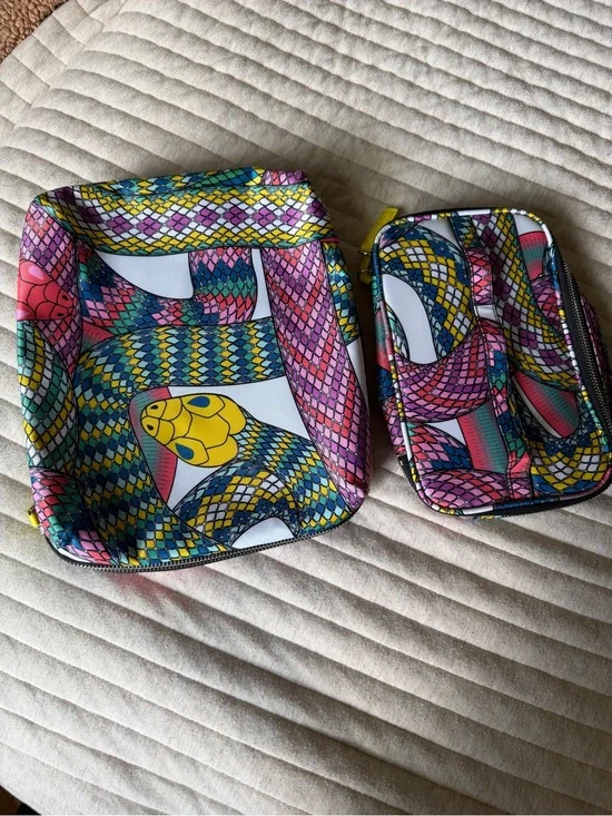 Sonia Kashuk Multicolor Snake-Print 2-Piece Cosmetic Bag Set