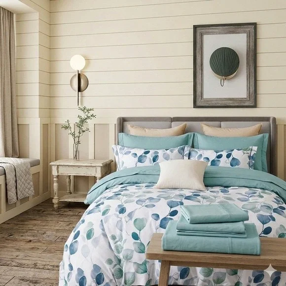 Elora Canterbury Floral Blue 7 pcs Oversized Comforter Set‎ Cotton King