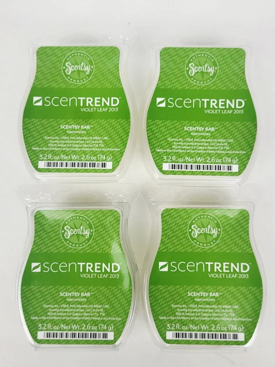 Scentsy Wax Bar Violet Leaf 2013~3.2 oz~Fresh Green Earthy Scent~Lot of 4