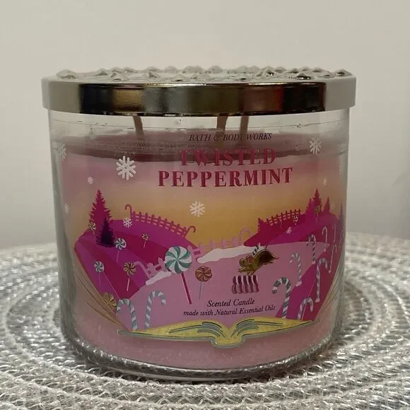 BBW Twisted Peppermint 3 Wick Candle NWT
