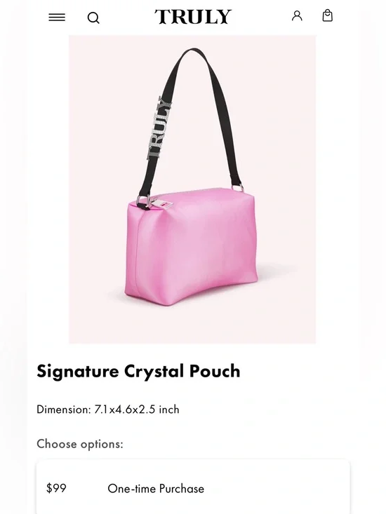$99 AUTHENTIC TRULY Signature Crystal Pouch