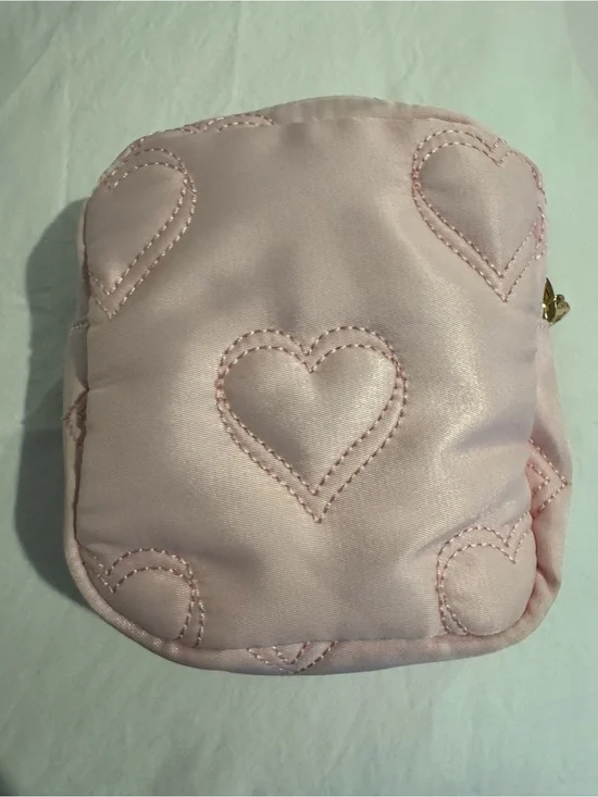 Stoney Clover Lane Pink Quilted Heart Mini Pouch
