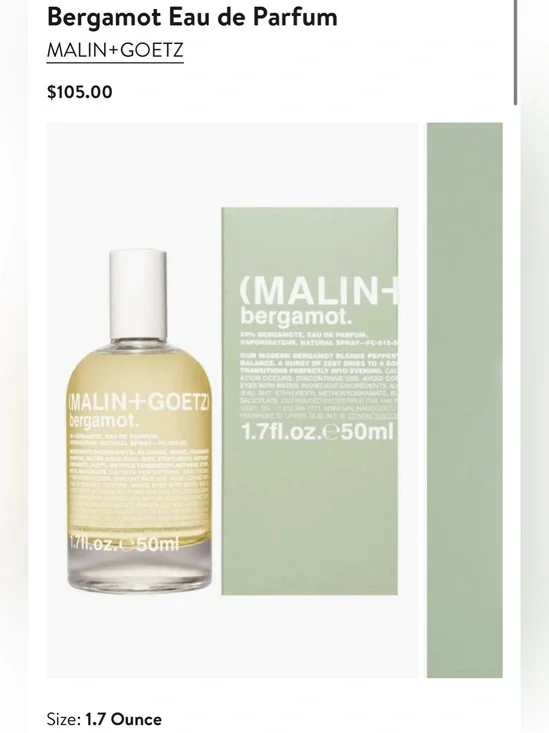 MALIN+GOETZ Bergamot Body Oil — Light Yellow