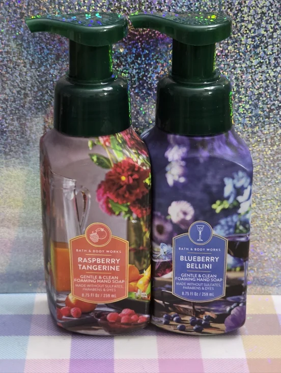 Bath Body Works Raspberry Tangerine & Blueberry Bellini Foam Hand Soap Set NEW