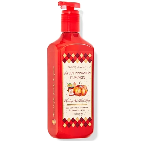 Bath & Body Works Fall Sweet Cinnamon Pumpkin Cleansing Gel Hand Soap 8oz NEW