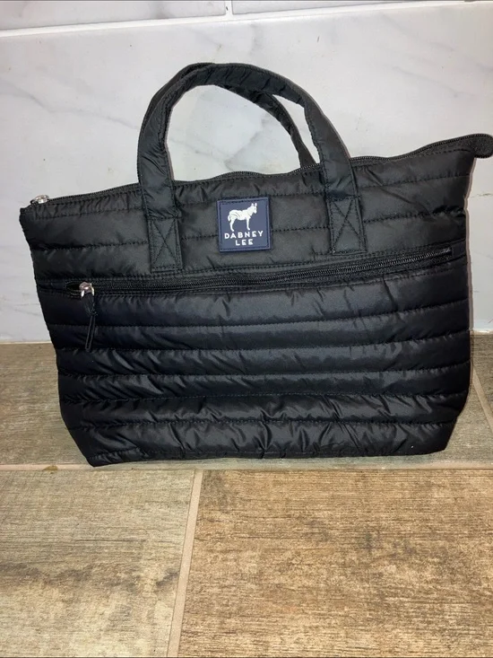 DABNEY LEE  Black Quilted Toiletry Bag with Front Zip