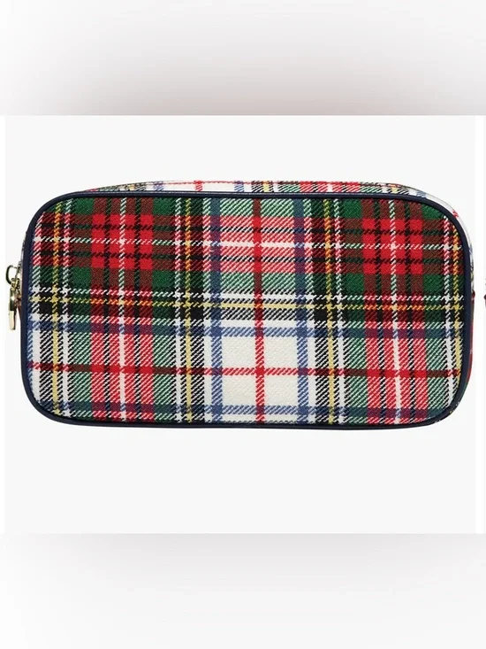 Stoney Clover Lane Red & Green Plaid Zip Cosmetic Pouch