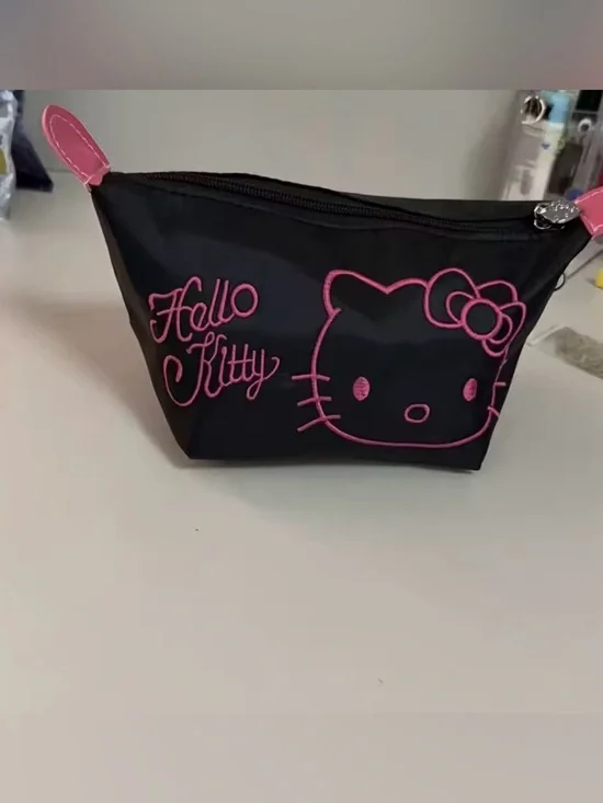 Hello Kitty Black with Pink Trim Kids Makeup Bag
