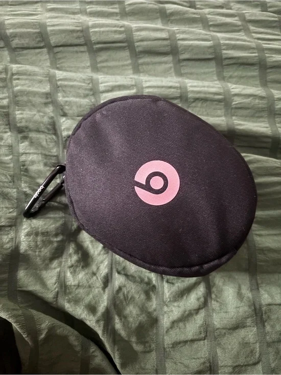 Black and Pink Portable Headphone Case