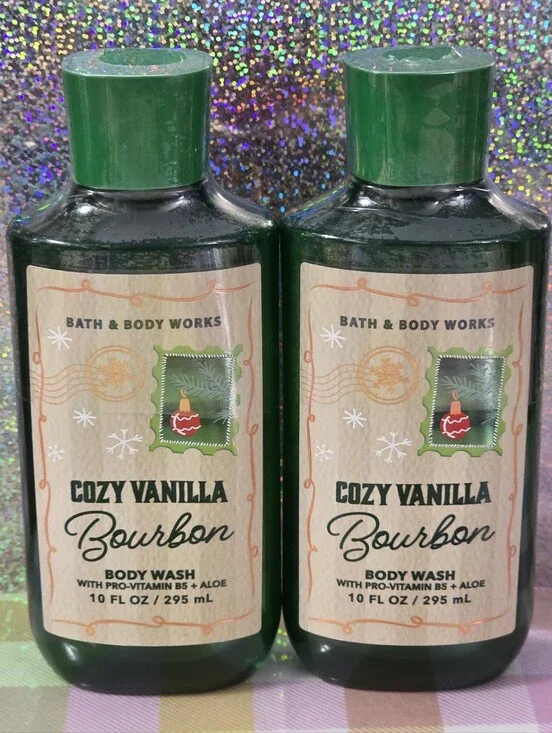 Bath & Body Works Cozy Vanilla Bourbon Body Wash Set NEW Rare Unisex